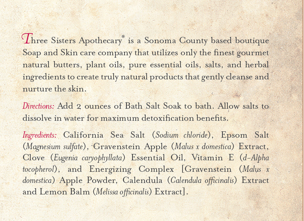 Bath Salt Soak Gravenstein Apple & Clove
