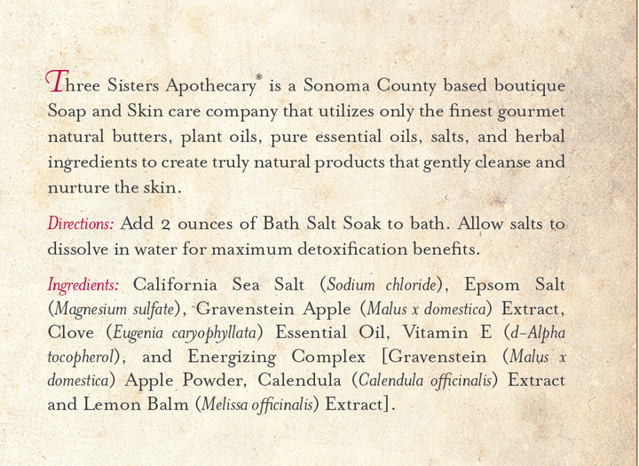 Bath Salt Soak Gravenstein Apple & Clove