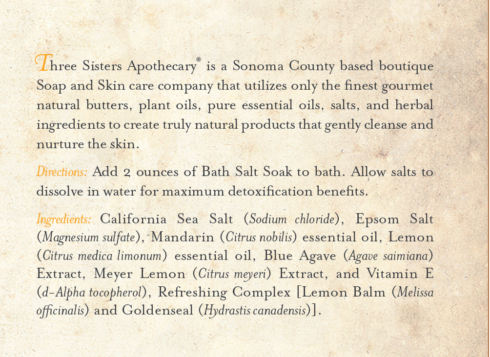 Bath Salt Soak Meyer Lemon & Agave