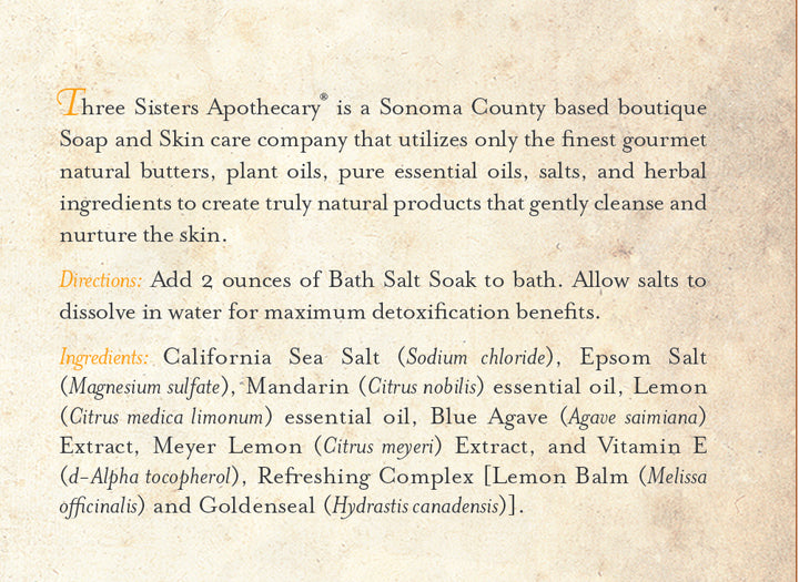 Bath Salt Soak Meyer Lemon & Agave