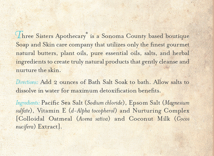 Bath Salt Soak Unscented with Coconut Milk & Oatmeal