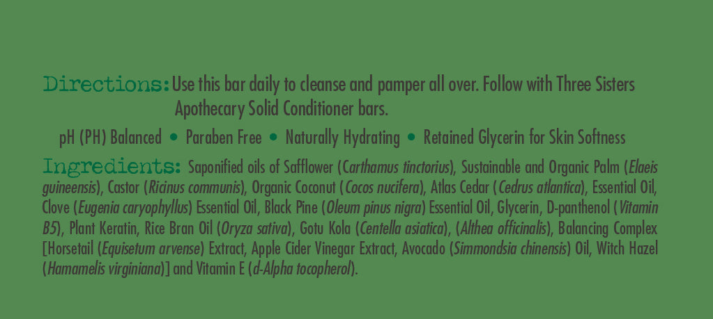 Shampoo & Body Bar All in One Bar Pine & Cedar with Clove