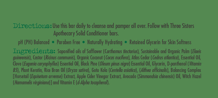Shampoo & Body Bar All in One Bar Pine & Cedar with Clove