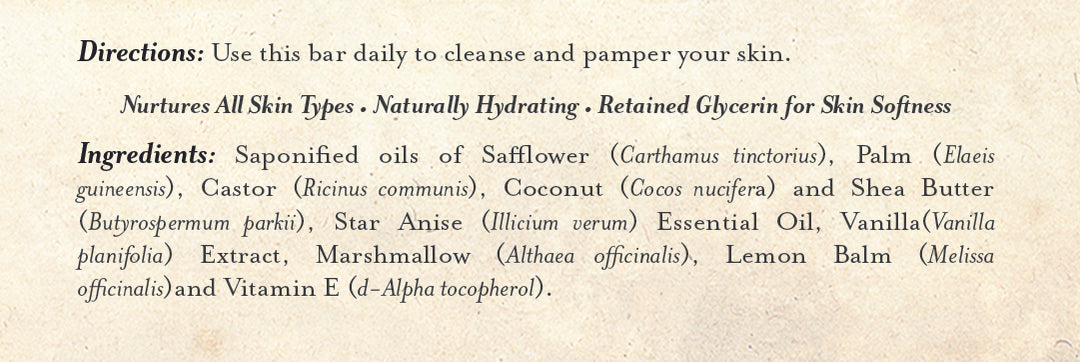 Bar Soap Black Licorice & Vanilla