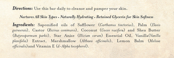 Bar Soap Black Licorice & Vanilla
