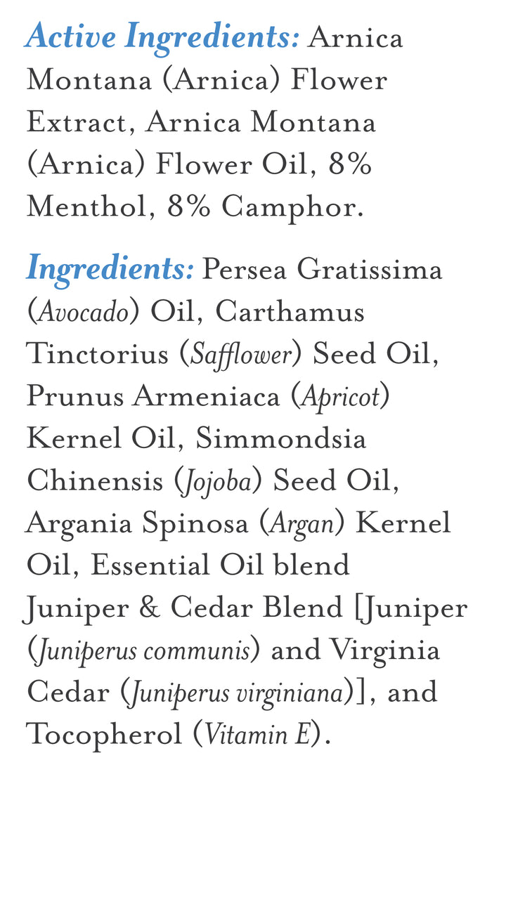 Massage Oil Therapeutic Juniper & Cedar with Arnica