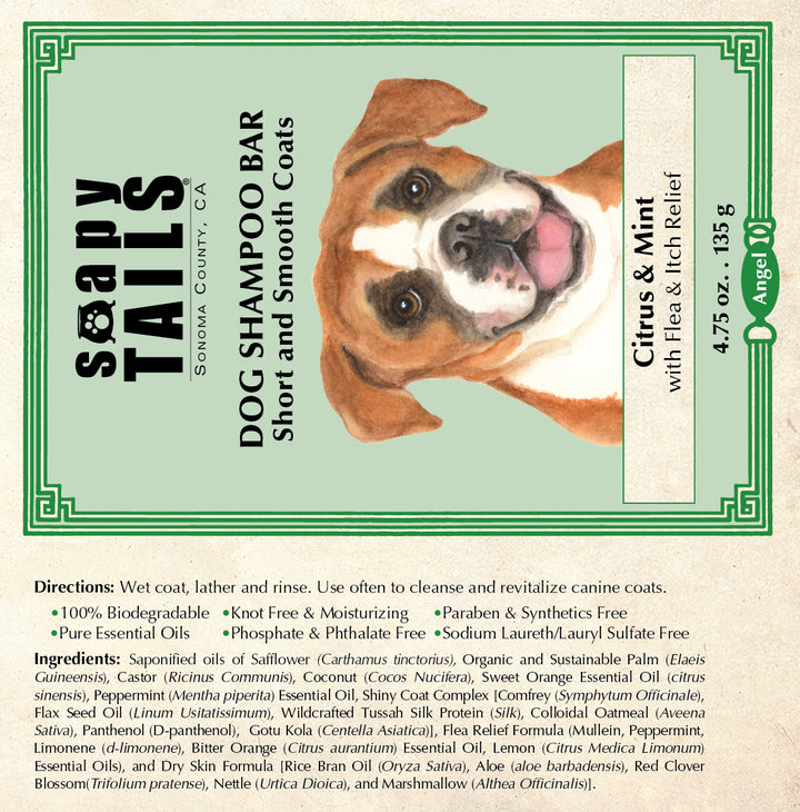 Dog Shampoo Bar Citrus & Mint Short & Smooth Coats