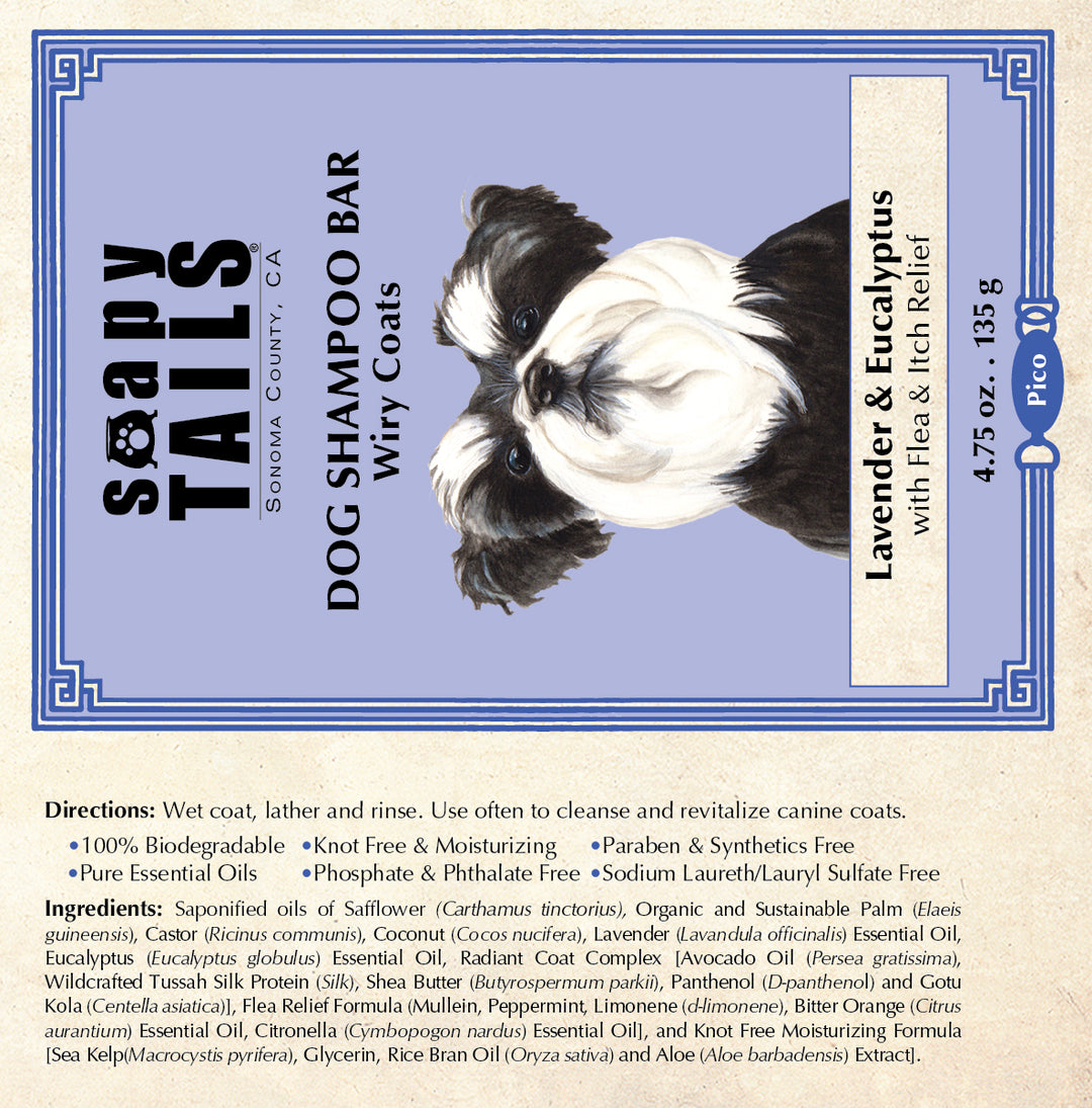 Dog Shampoo Bar Lavender & Eucalyptus Wiry Coats