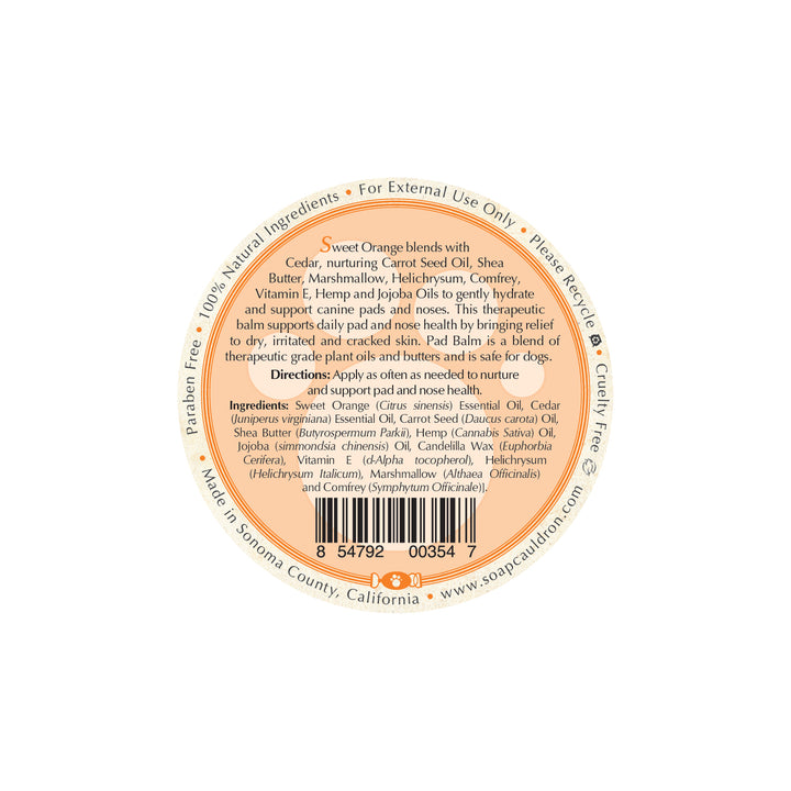 Dog Pad Balm Sweet Orange & Cedar