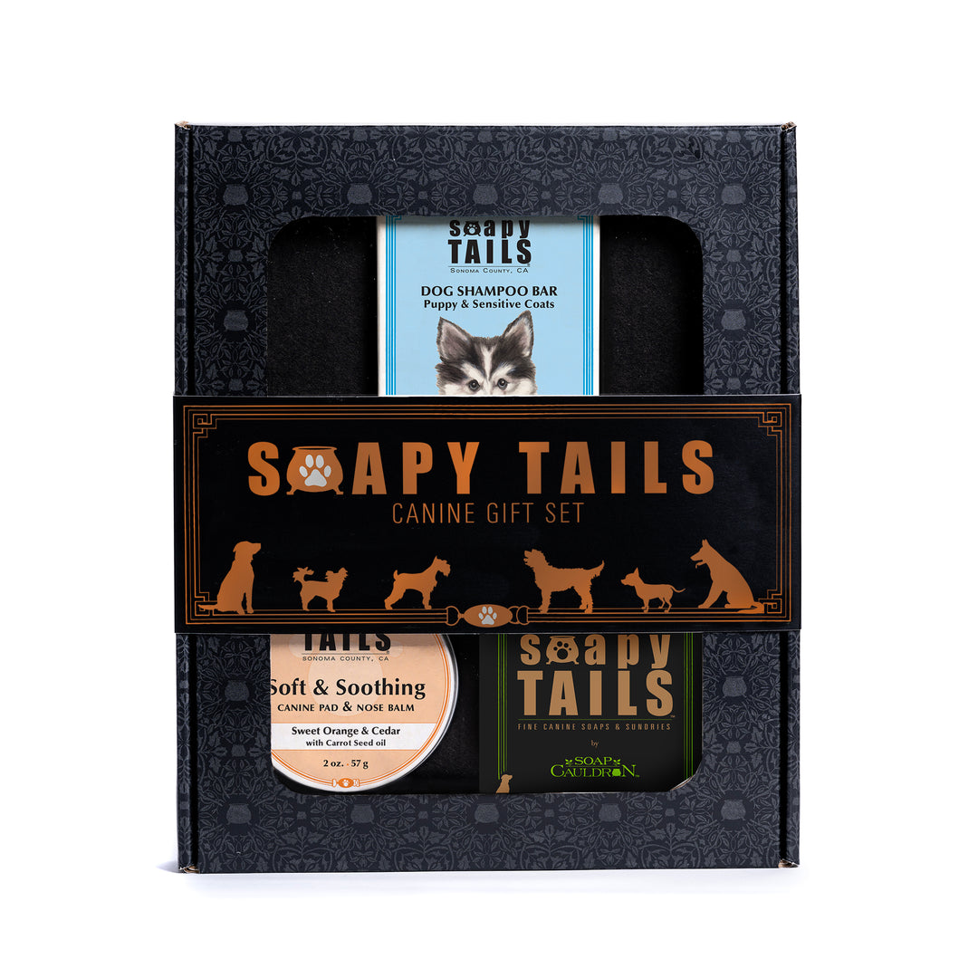 Soapy Tails Dog Boxed Gift Set Shampoo Bar & Pad Balm
