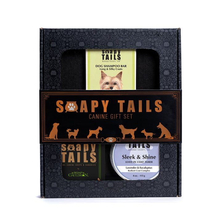 Soapy Tails Dog Boxed Gift Set Shampoo Bar & Coat Tamer