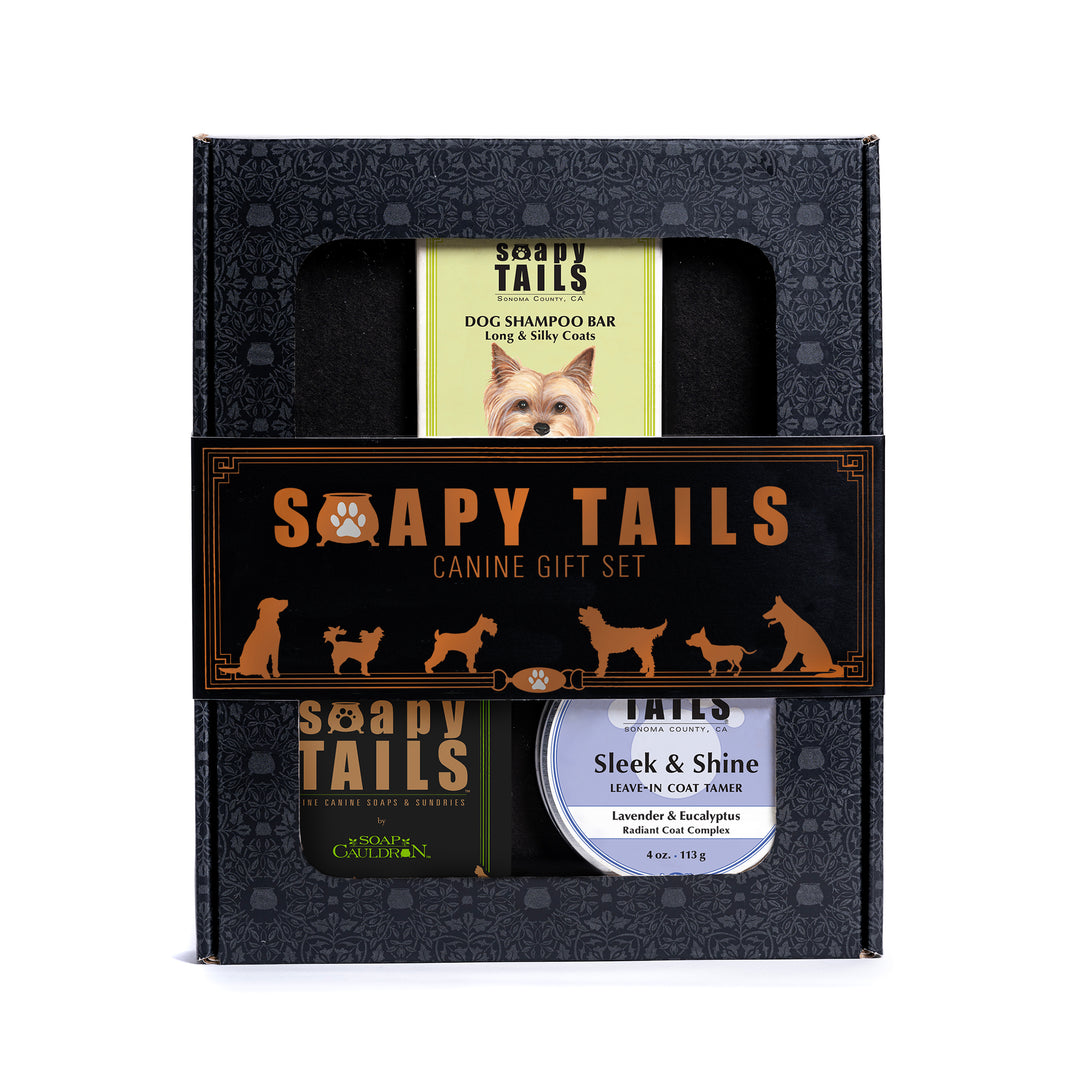 Soapy Tails Dog Boxed Gift Set Shampoo Bar & Coat Tamer