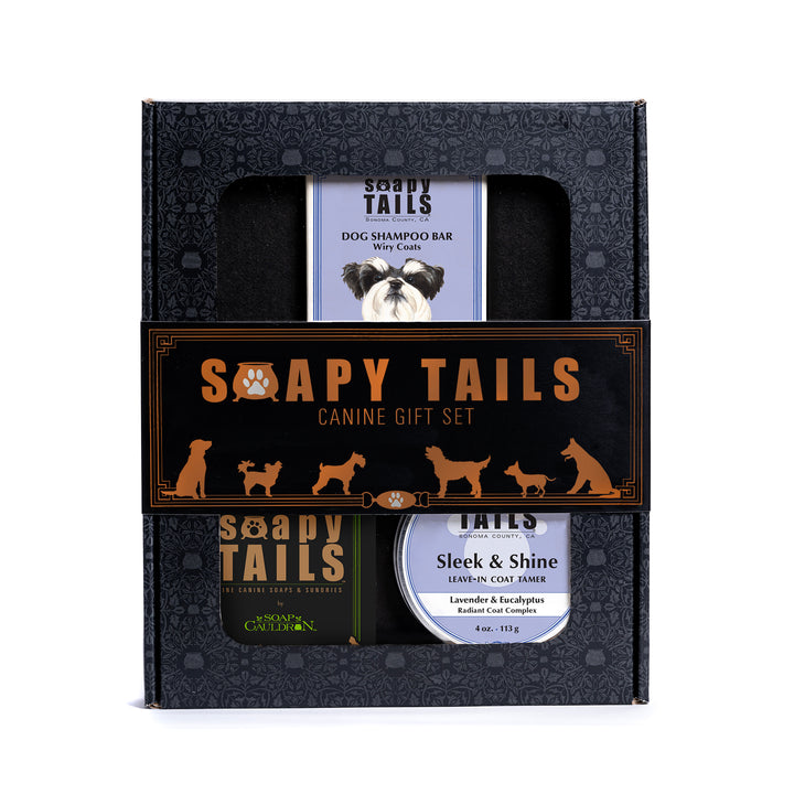 Soapy Tails Dog Boxed Gift Set Shampoo Bar & Coat Tamer
