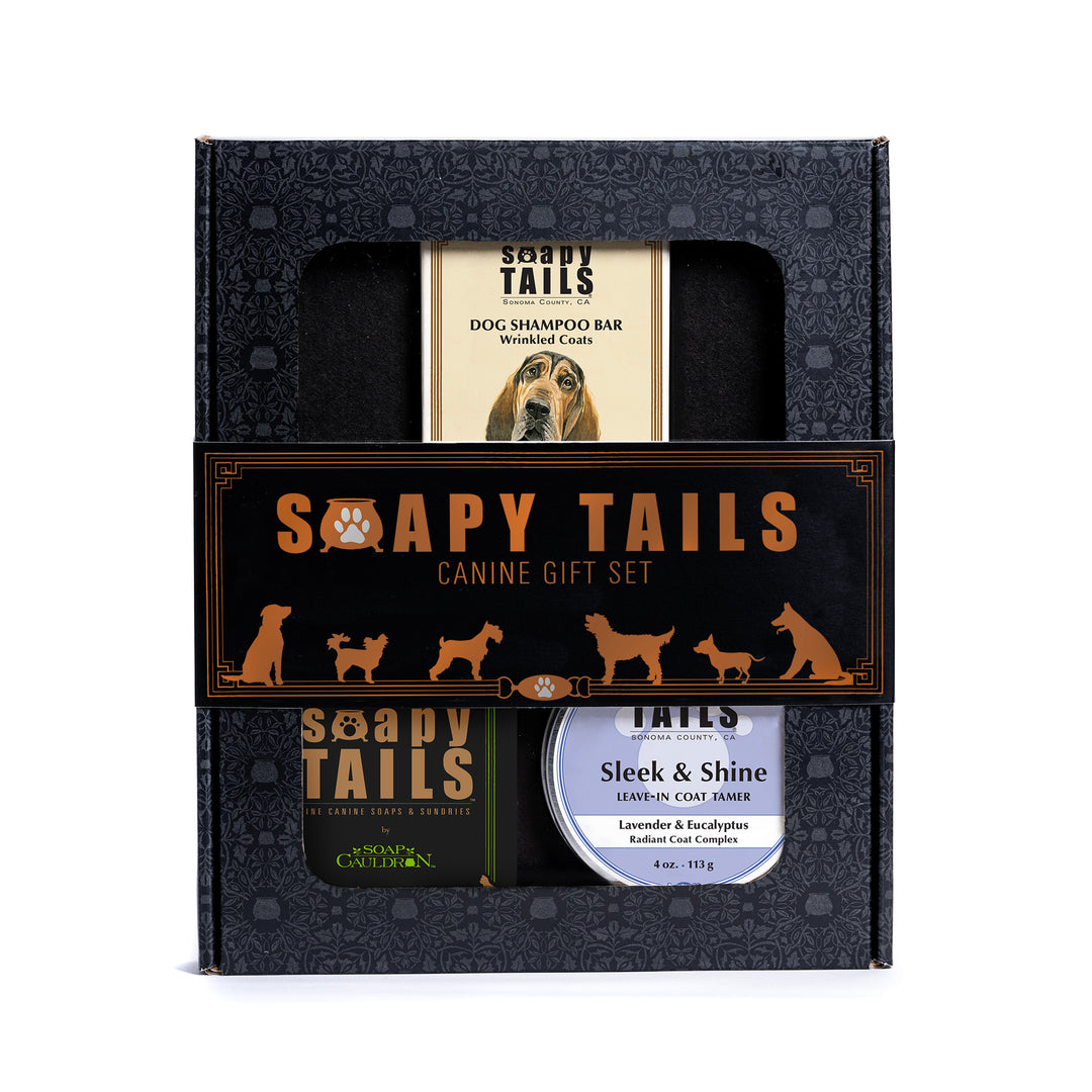 Soapy Tails Dog Boxed Gift Set Shampoo Bar & Coat Tamer