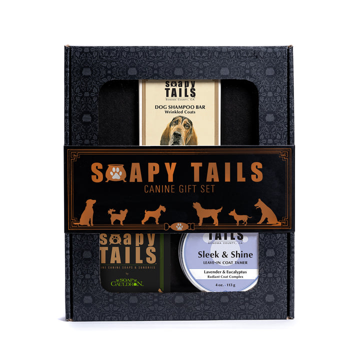 Soapy Tails Dog Boxed Gift Set Shampoo Bar & Coat Tamer