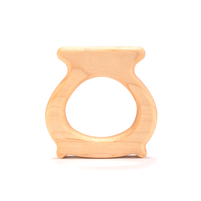 Teether - Wooden Cauldron Natural Baby