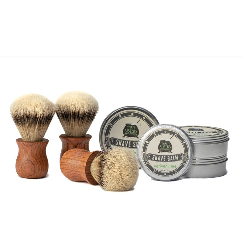 Shave Brush Brazilian Cherry Handcrafted- Pure Badger Bristle